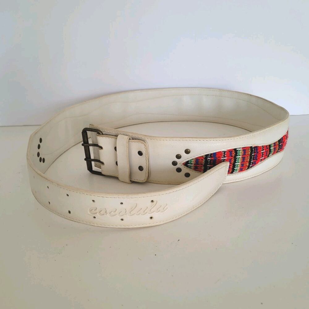Cocolulu Women Geniue Leather Vintage Belt Wide Width Size 32-38 Large Preppy